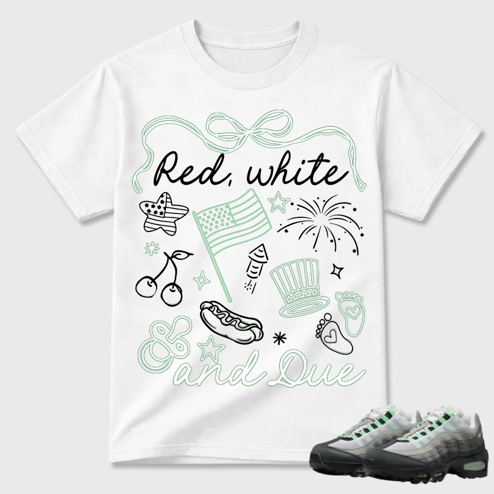 Red White And Due Patriotic Air Max 95 Graphic Tee