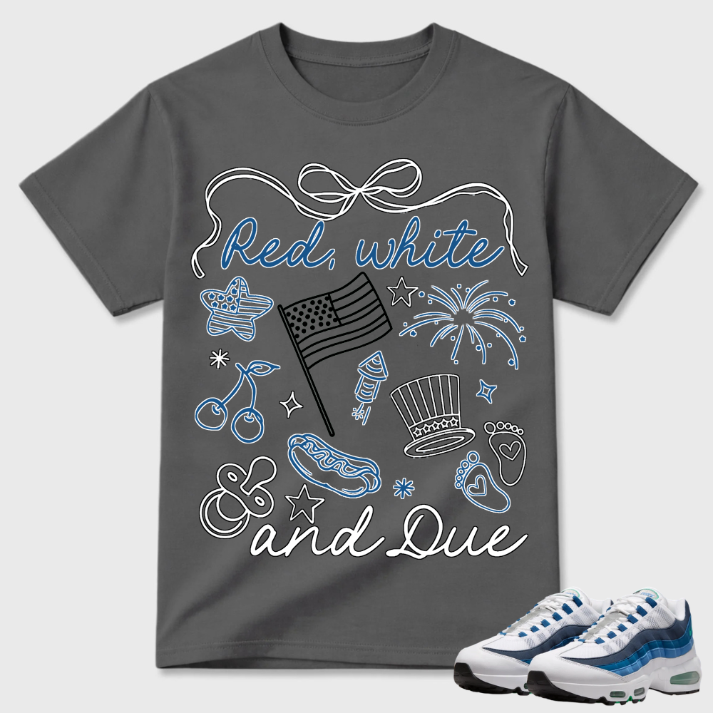 Red White And Due Patriotic Air Max 95 Graphic Tee