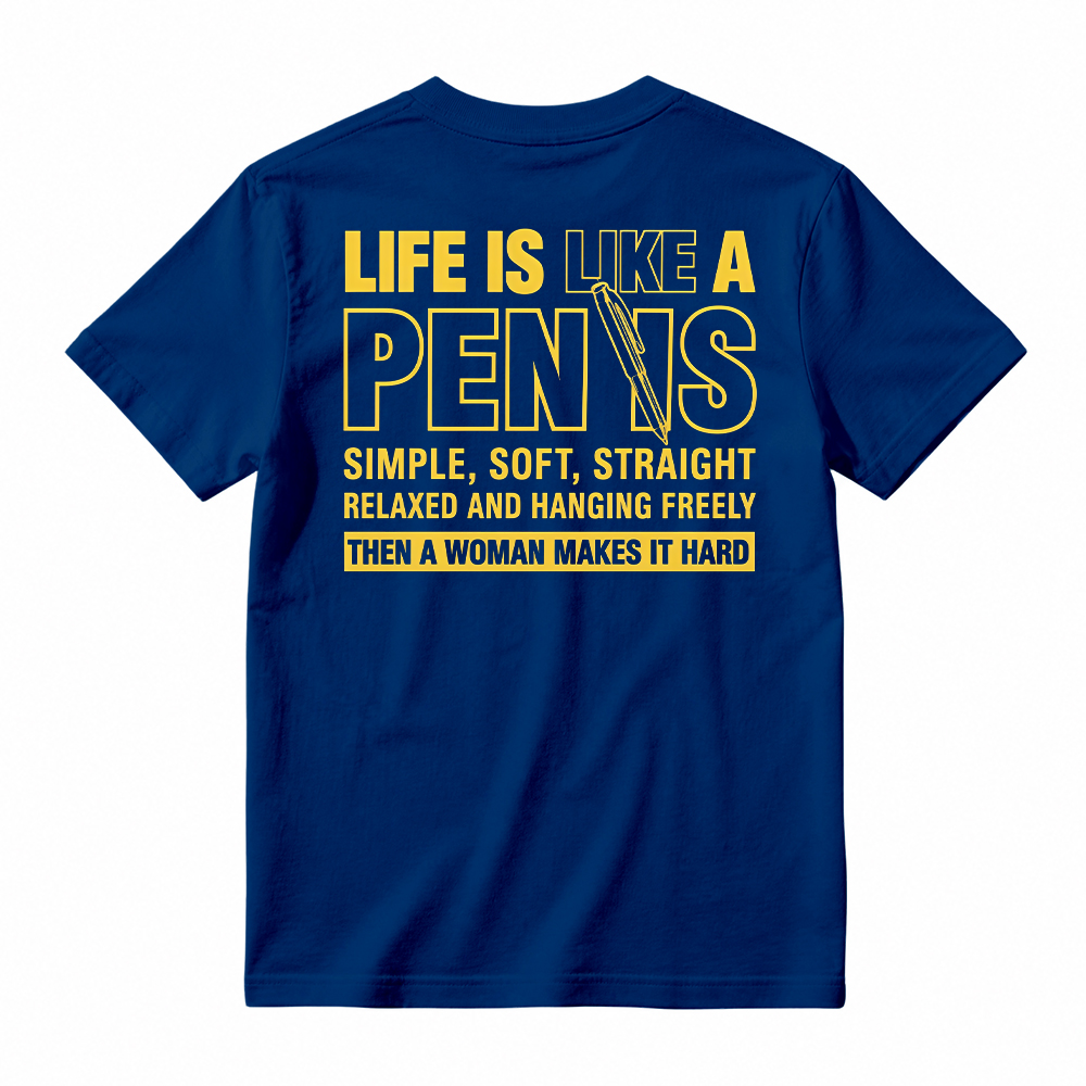Funny Shirt, LIfe Is Like A Pen, Short Sleeve Printed Graphic Shirt, Daily Menswear