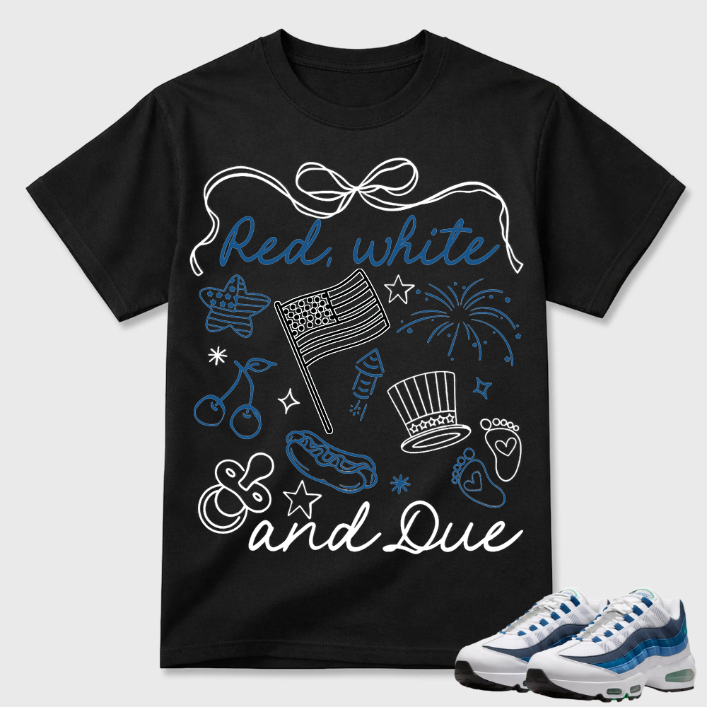 Red White And Due Patriotic Air Max 95 Graphic Tee