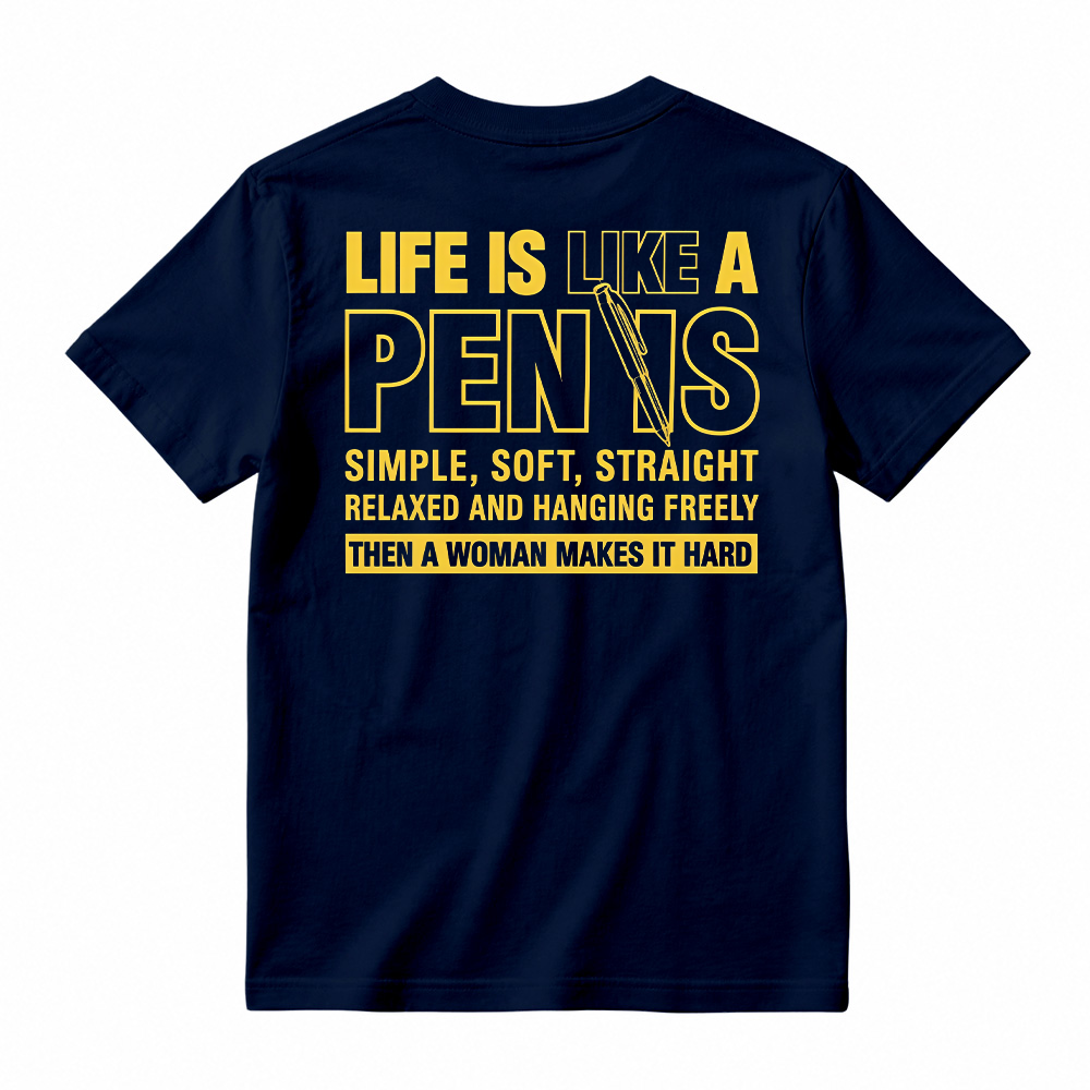 Funny Shirt, LIfe Is Like A Pen, Short Sleeve Printed Graphic Shirt, Daily Menswear