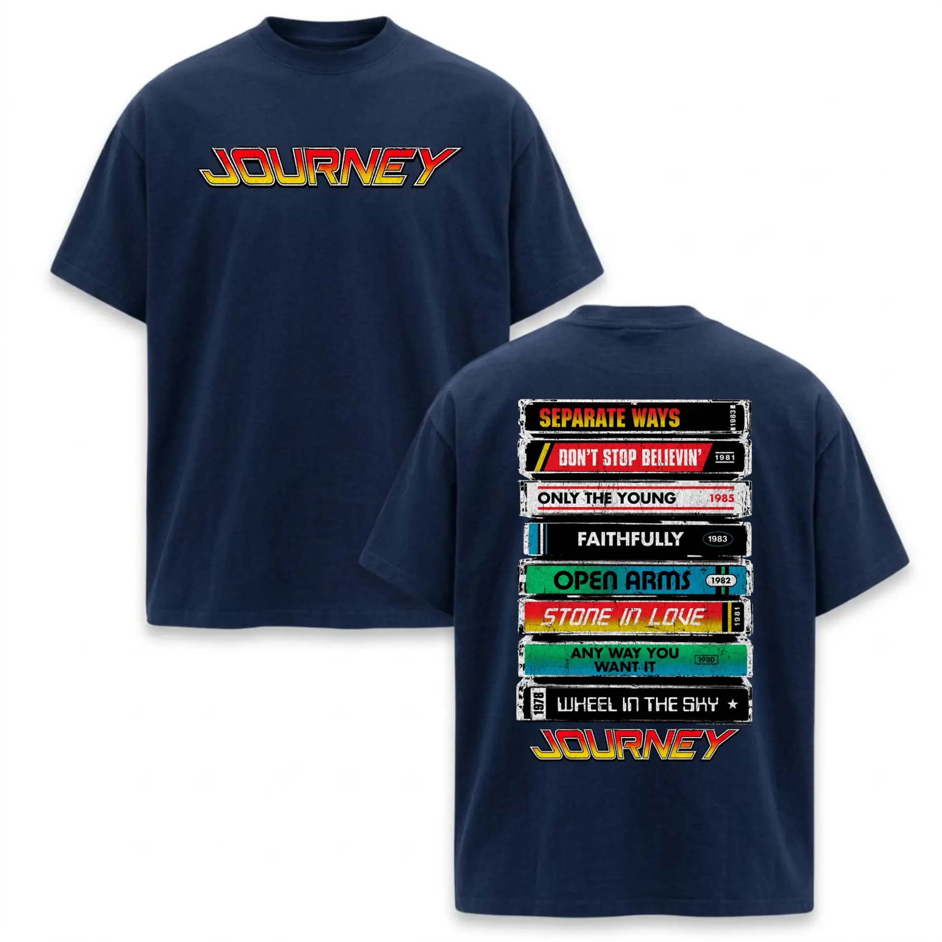 Retro Rock Band Cassette Tape Greatest Hits Graphic T‑Shirt