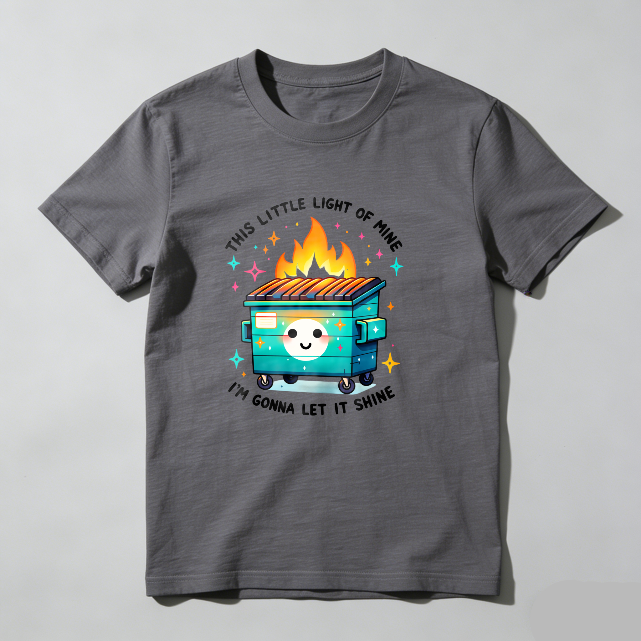 Cute Campfire Cooler With Sparkles And Smile tshirt 100% cotton