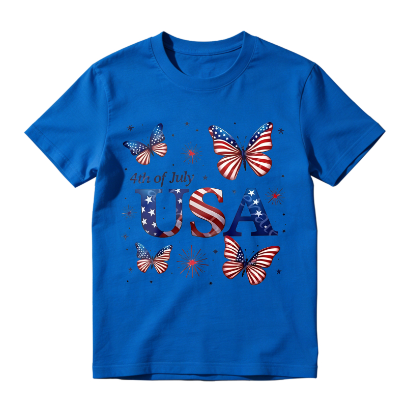 Butterfly Usa Flag 4th Of July Unisex Classic T-shirt