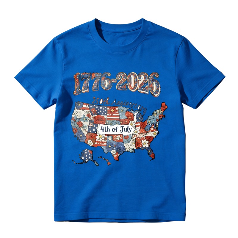 1776 2026 250th Anniversary Usa Map With American Flag And Stars Unisex Classic T-shirt