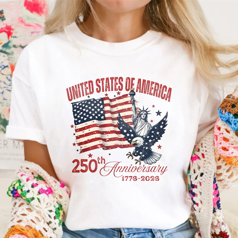 United States Of America 250th Anniversary 1776 2026 Flag Statue Of Liberty Eagle Unisex Classic T-shirt
