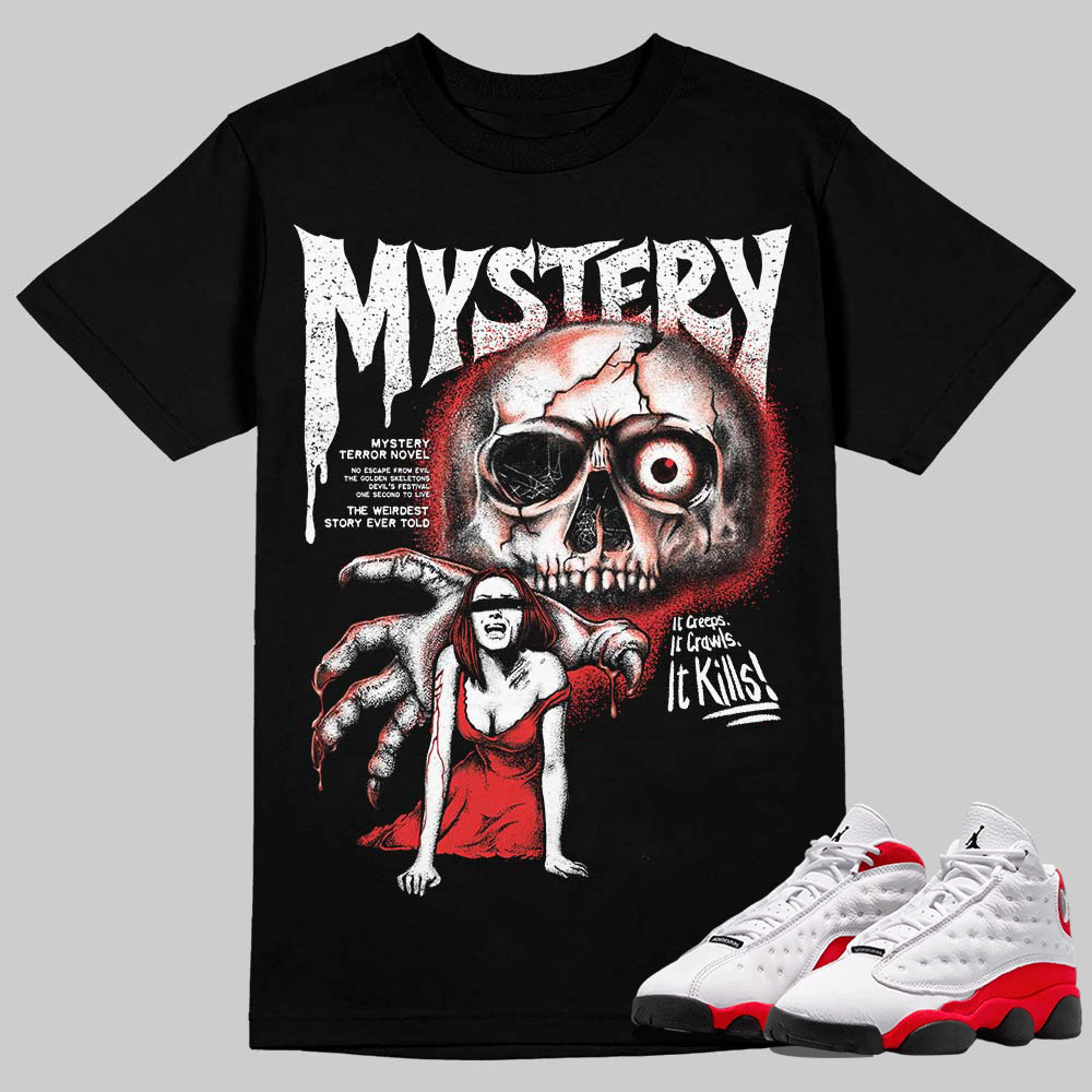 AJ 13 Chicago True Red Cherry T-Shirt Mystery Ghostly Grasp Graphic