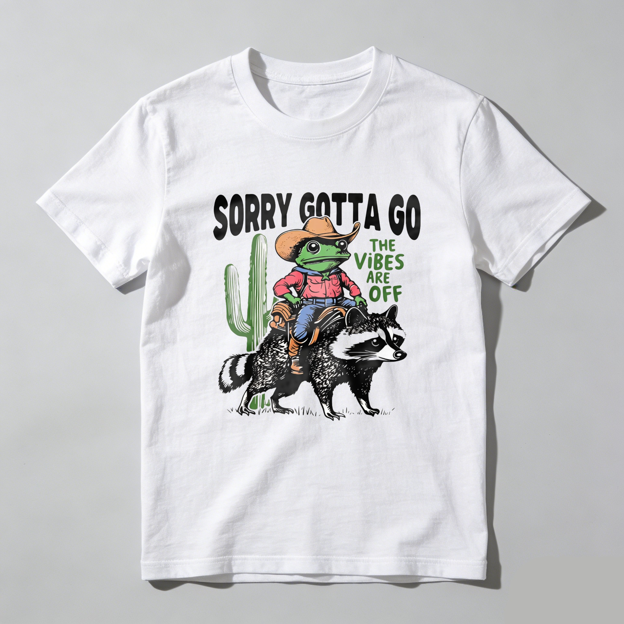 Lizard Cowboy Riding Dog Cactus Vibes Off tshirt 100% cotton