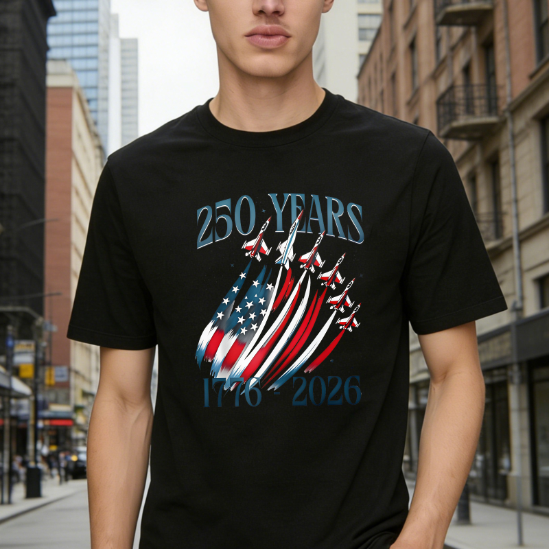 250 Years American Flag And Jets 1776 2026 Unisex Classic T-shirt