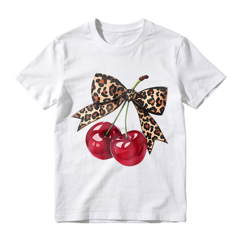 Cherry With Leopard Bow Print Unisex Classic T-shirt