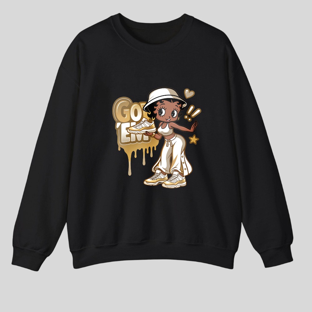 Go Ets Dripping Gold Girl With Hat tshirt 100% cotton