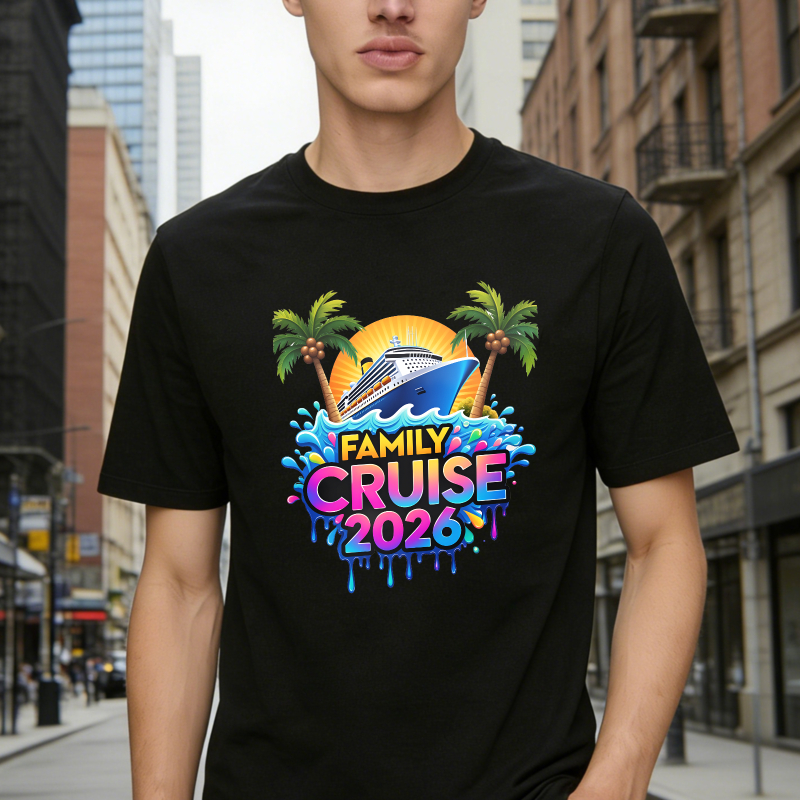 Family Cruise 2026 With Cruise Ship And Palm Trees Unisex Classic T-shirt