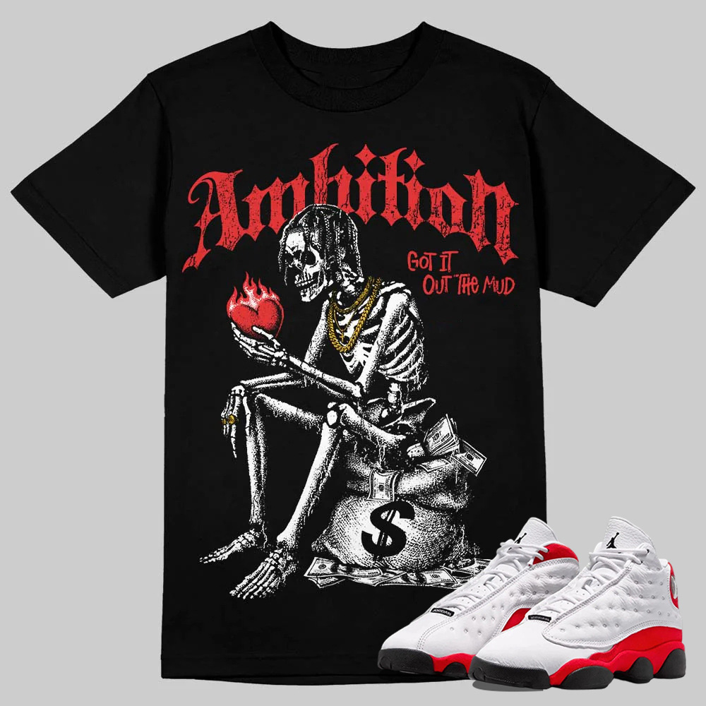 AJ 13 Chicago True Red Cherry T-Shirt Ambition Graphic