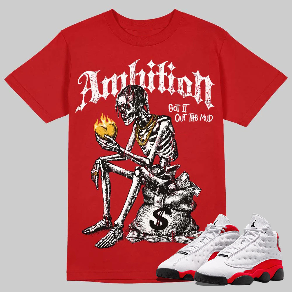 AJ 13 Chicago True Red Cherry T-Shirt Ambition Graphic