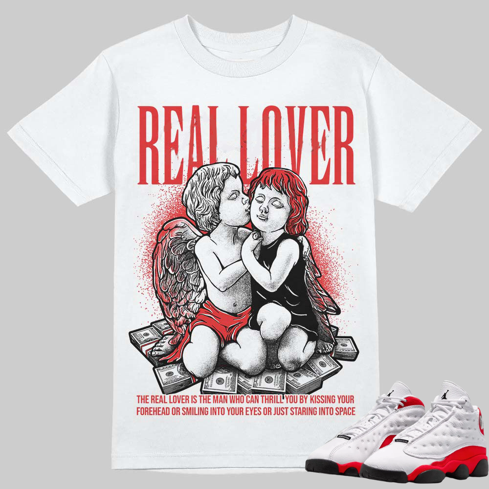 AJ 13 Chicago True Red Cherry  T-Shirt Real Lover Graphic