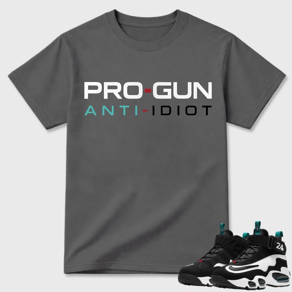 Pro-Gun Anti-Idiot Text Air Griffey Max 1 Casual Tee