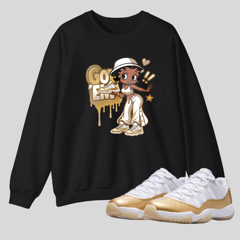 Go Ets Dripping Gold Girl With Hat tshirt 100% cotton