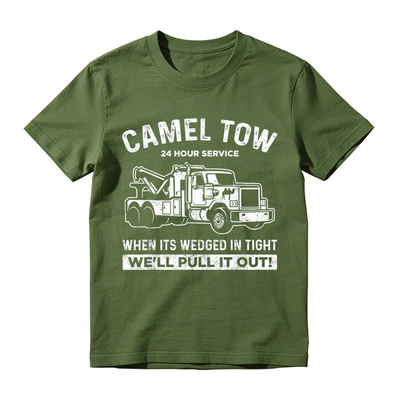 Camel Tow 24 Hour Service Funny Tow Truck Driver Graphic T-Shirt