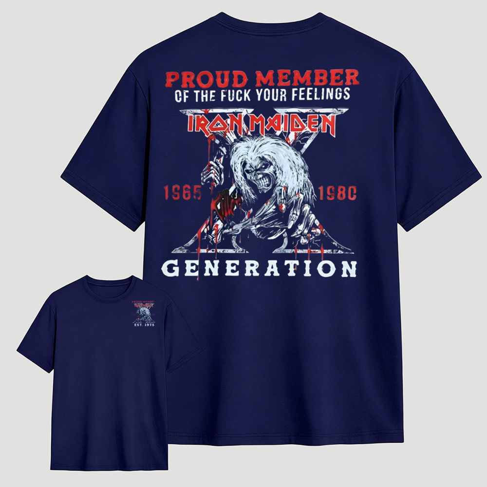 Vintage Rock Band Graphic Tee Double Sided Print Retro Music Fan T-Shirt
