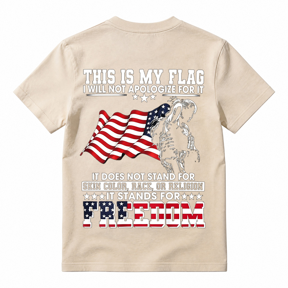 Soldier Silhouette USA Flag Patriotic T-Shirt