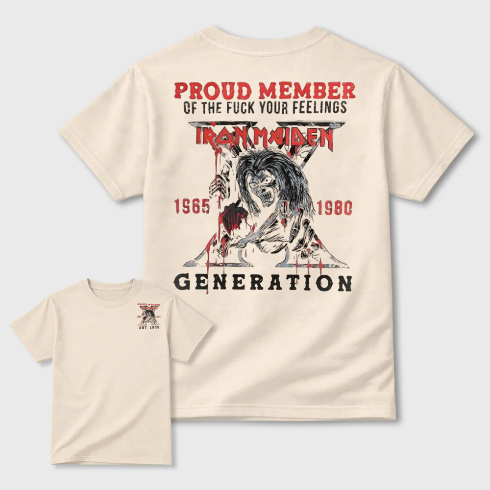 Vintage Rock Band Graphic Tee Double Sided Print Retro Music Fan T-Shirt