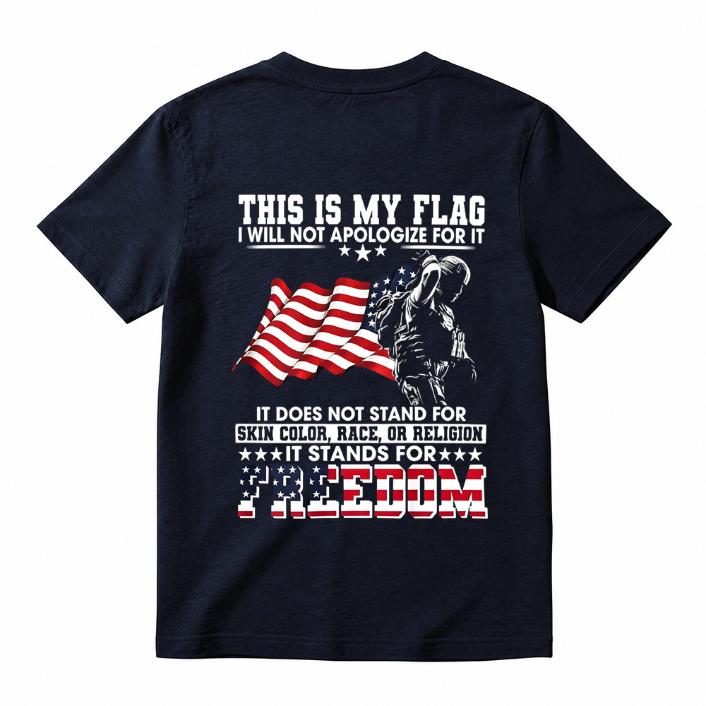 Soldier Silhouette USA Flag Patriotic T-Shirt