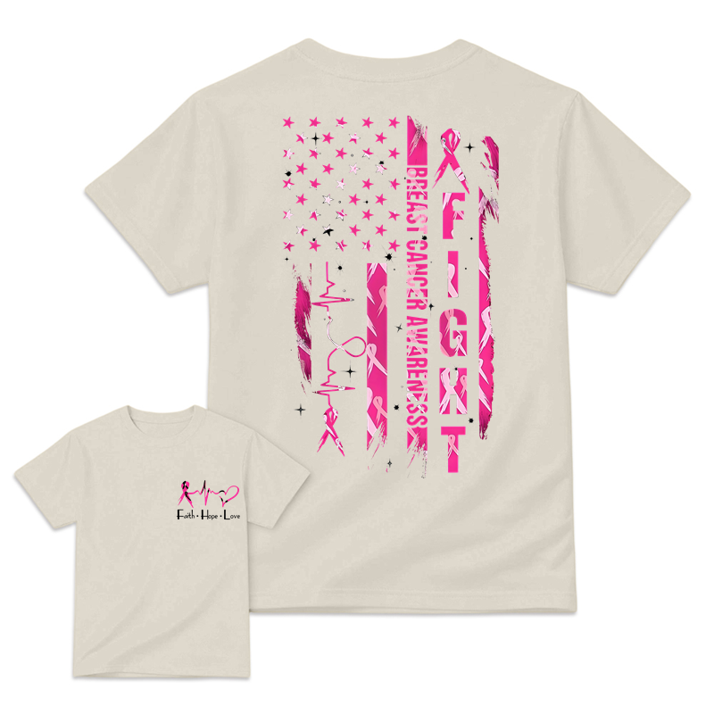 Women's Breast Cancer Awareness Graphic T-Shirt with Pink Ribbon & "Empowerment" Design