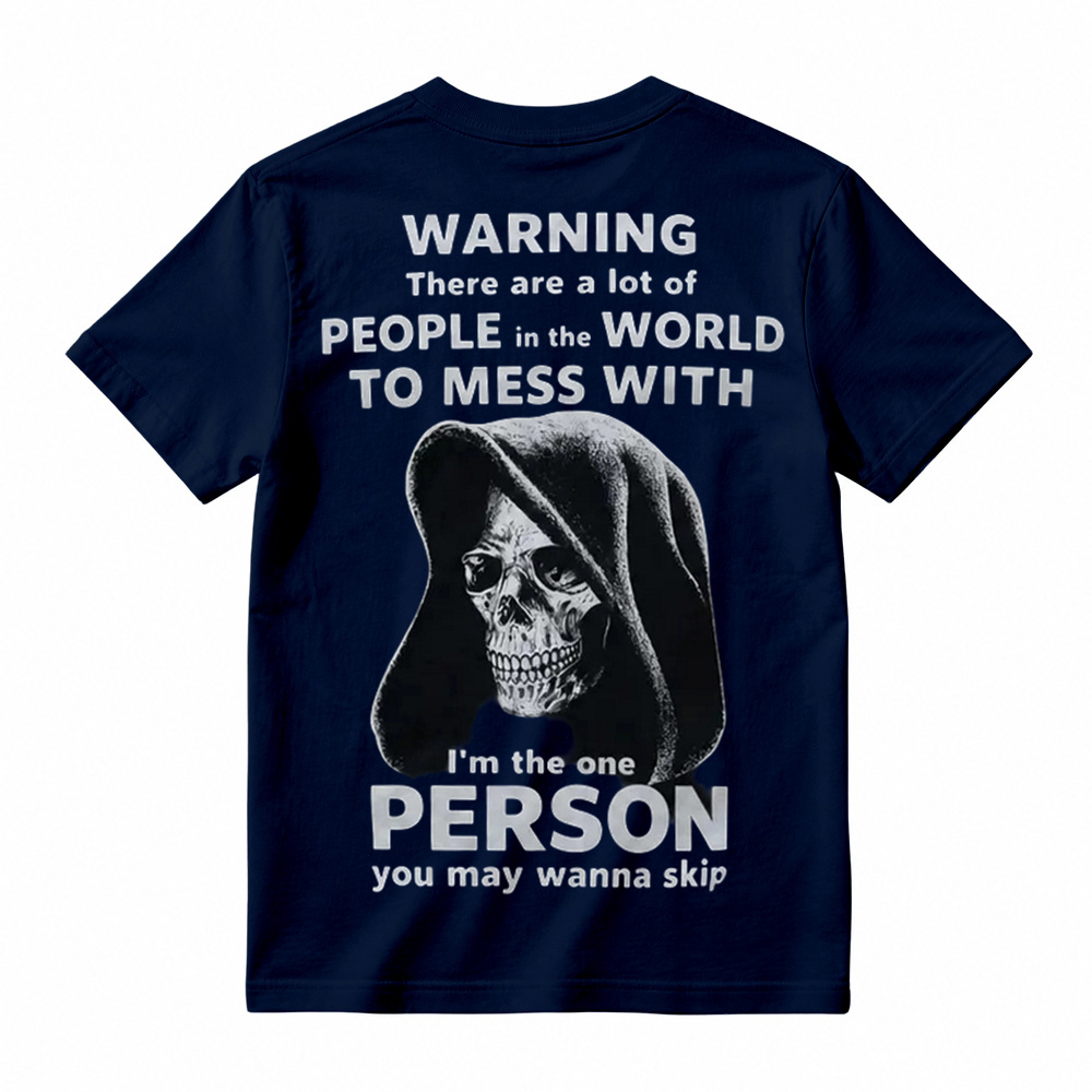 Men’s Funny Grim Reaper T-Shirt - High Contrast Skull Graphic