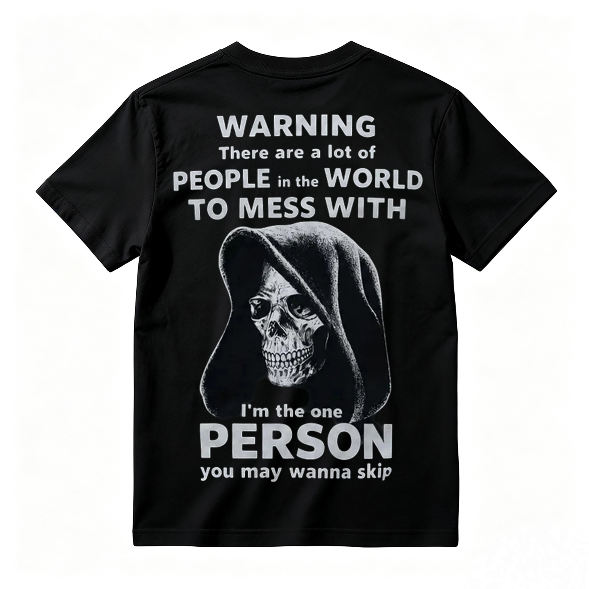 Men’s Funny Grim Reaper T-Shirt - High Contrast Skull Graphic