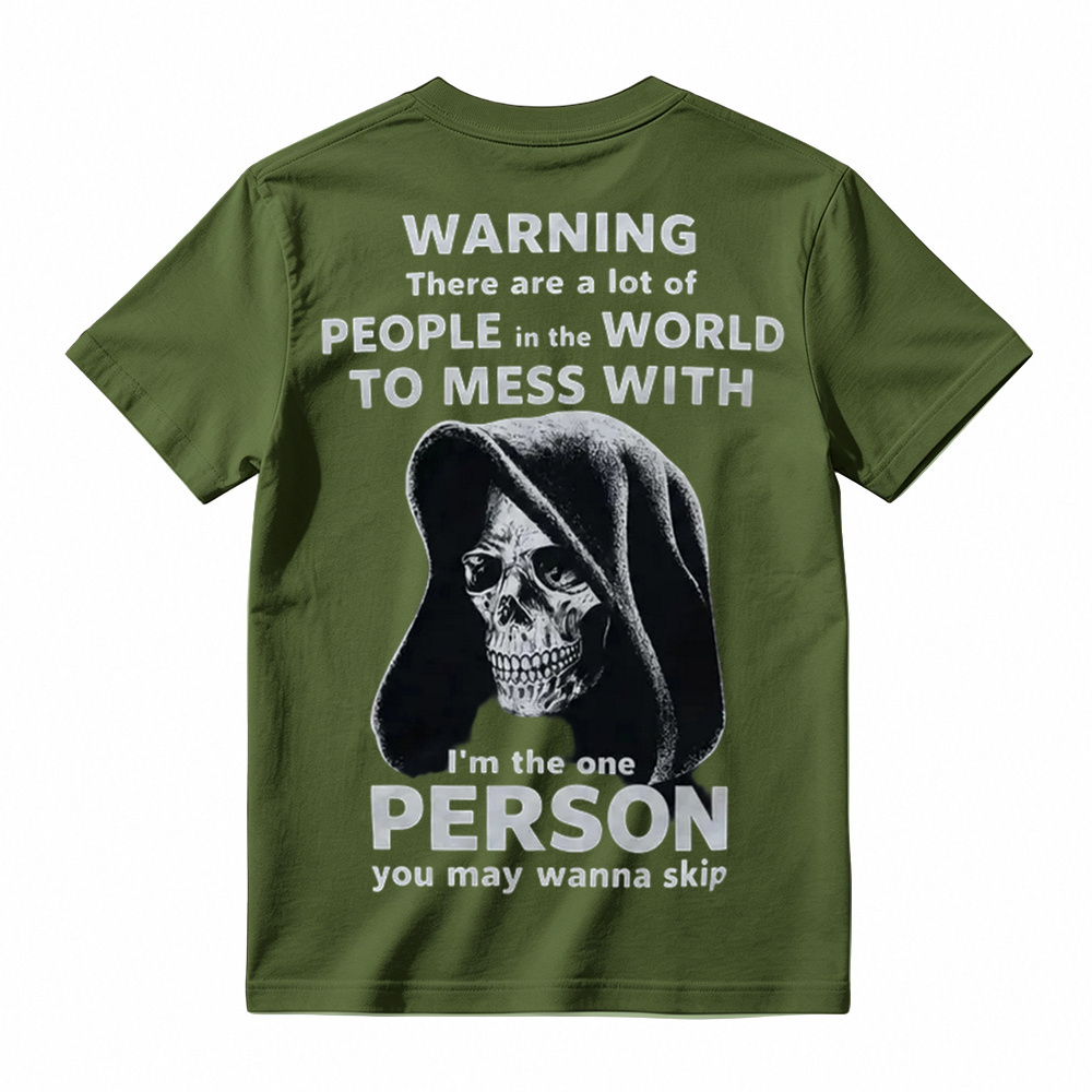 Men’s Funny Grim Reaper T-Shirt - High Contrast Skull Graphic
