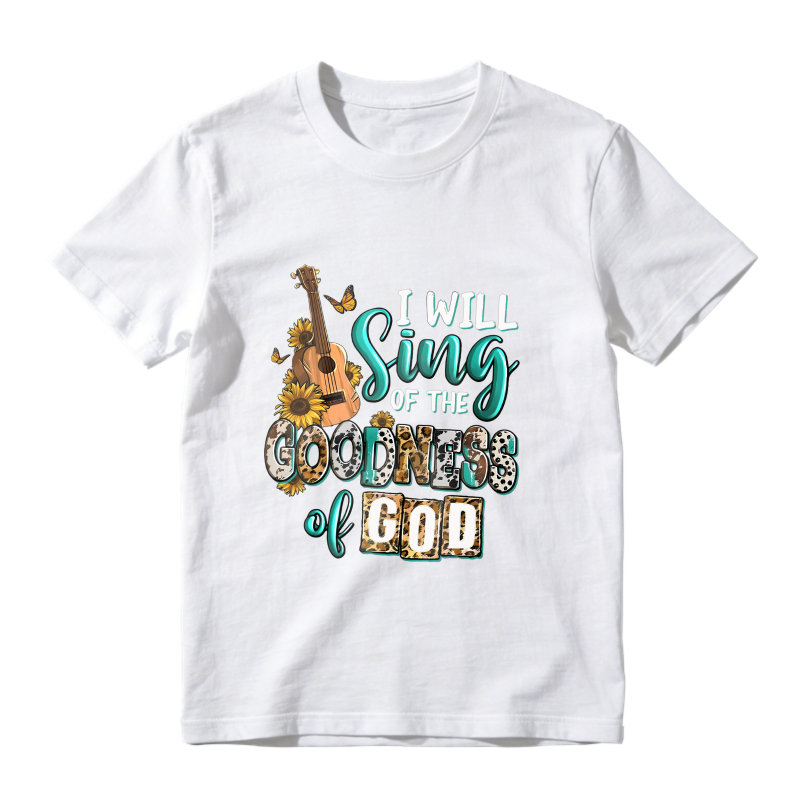 I Will Sing Of The Goodness Of God With Guitar And Sunflowers Unisex Classic T-shirt