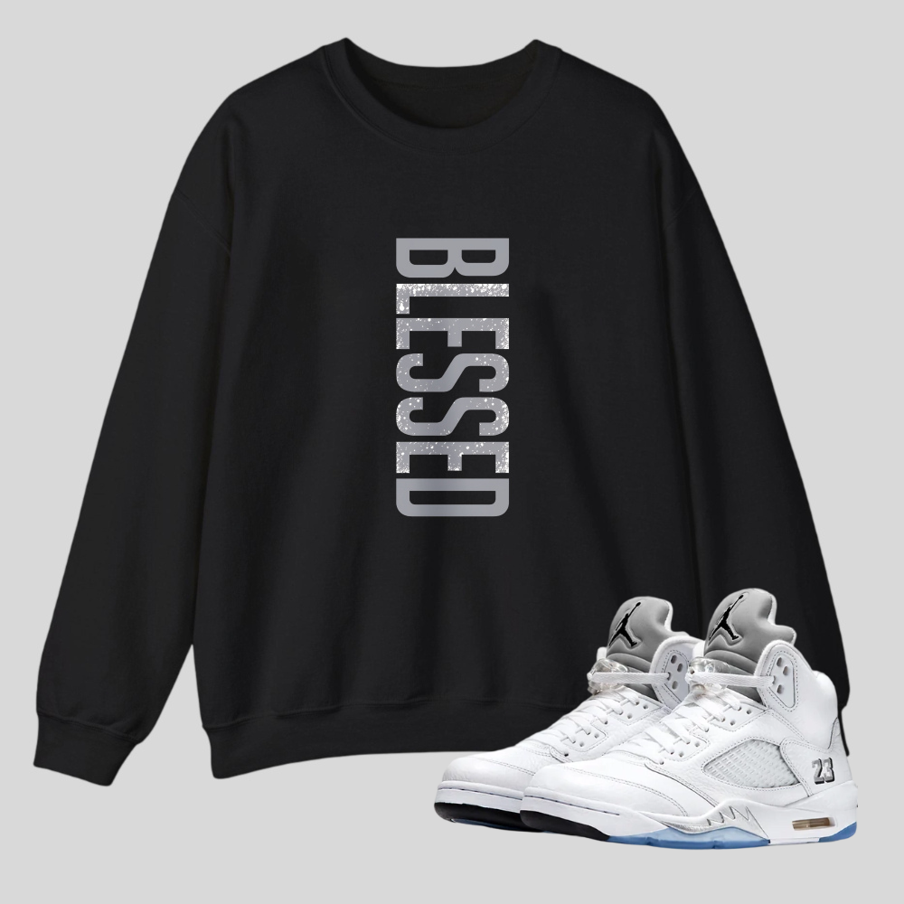 Blessed Vertical Text Design tshirt 100% cotton