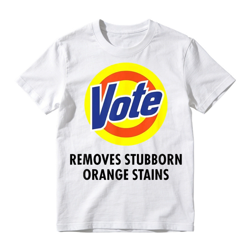 Vote Removes Stubborn Orange Stains" Satire Detergent Meme Graphic Tee