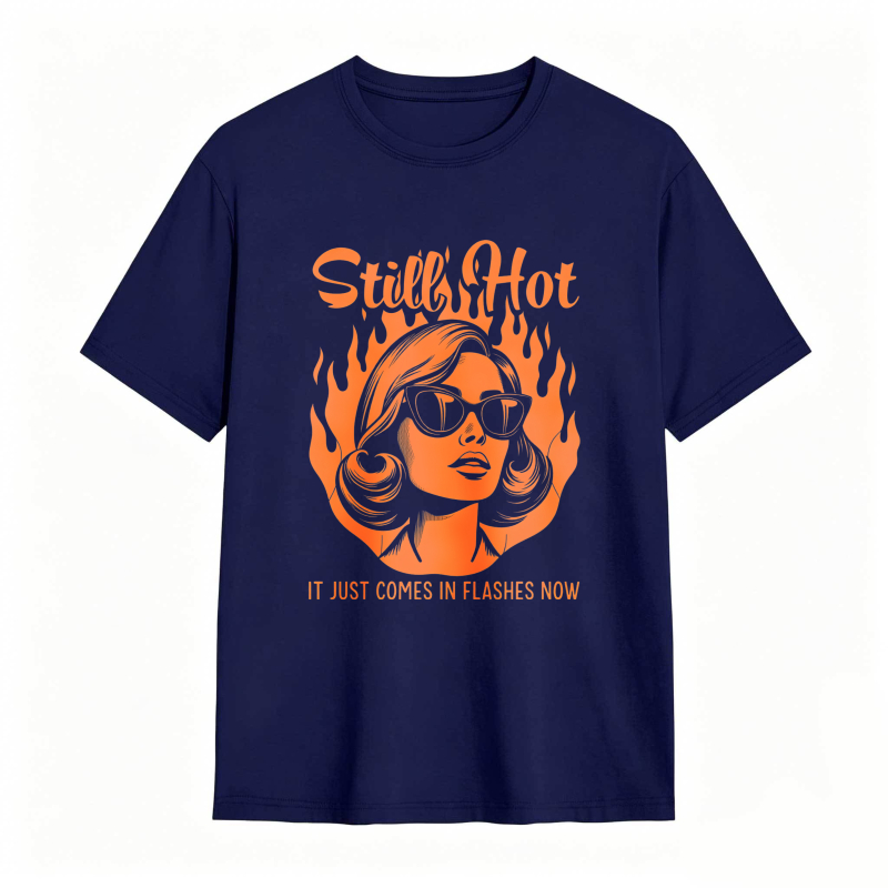 Still Hot Woman With Flames And Sunglasses Unisex Classic T-shirt