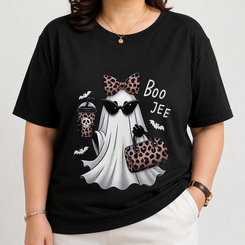 B-J Ghost Shirt Leopard Ghost Tee Ghost Coffee Shirt