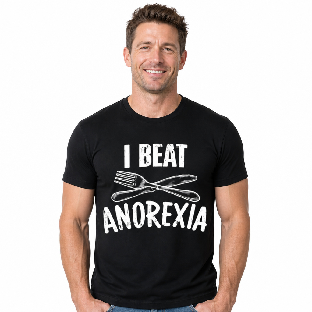 I Beat Anorexia Novelty Graphic T-Shirt