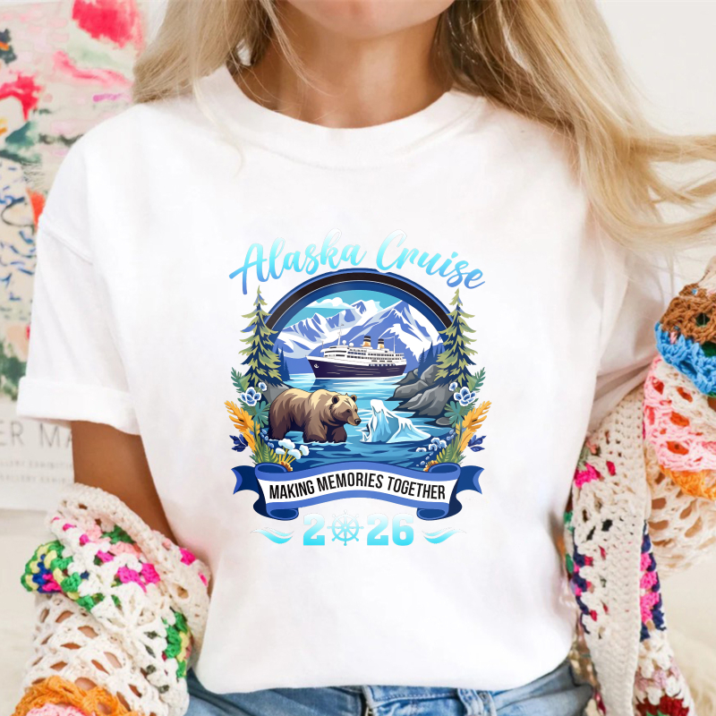 Alaska Cruise Bear And Ship Landscape Making Memories Together Unisex Classic T-shirt