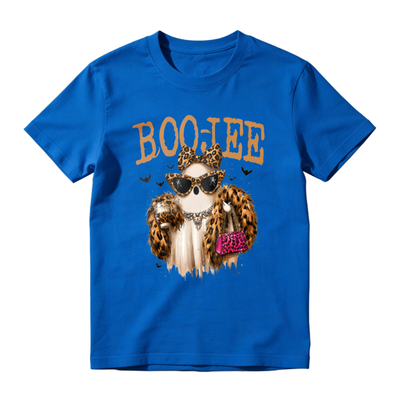 Boojee Leopard Print Ghost With Sunglasses And Pink Handbag Graphic T-shirt