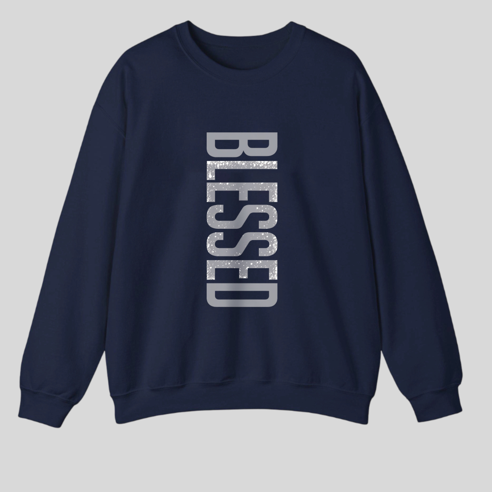Blessed Vertical Text Design tshirt 100% cotton