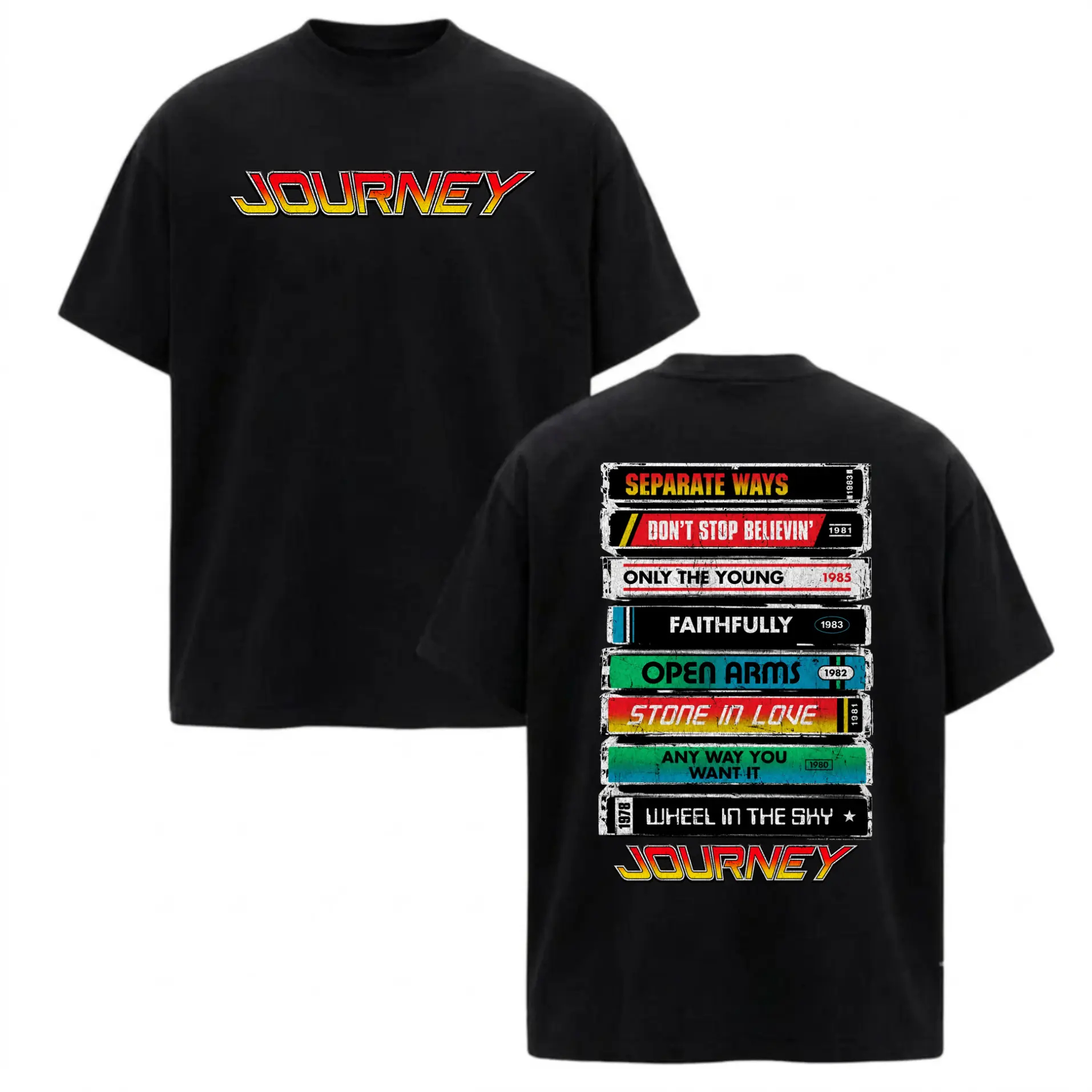 Retro Rock Band Cassette Tape Greatest Hits Graphic T‑Shirt