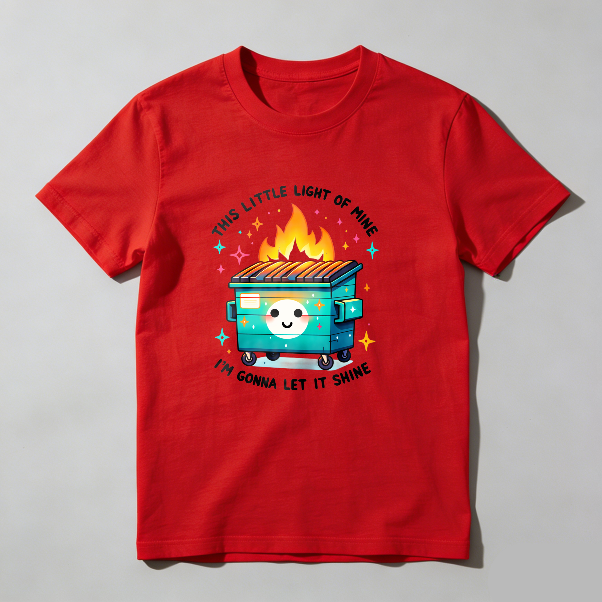 Cute Campfire Cooler With Sparkles And Smile tshirt 100% cotton