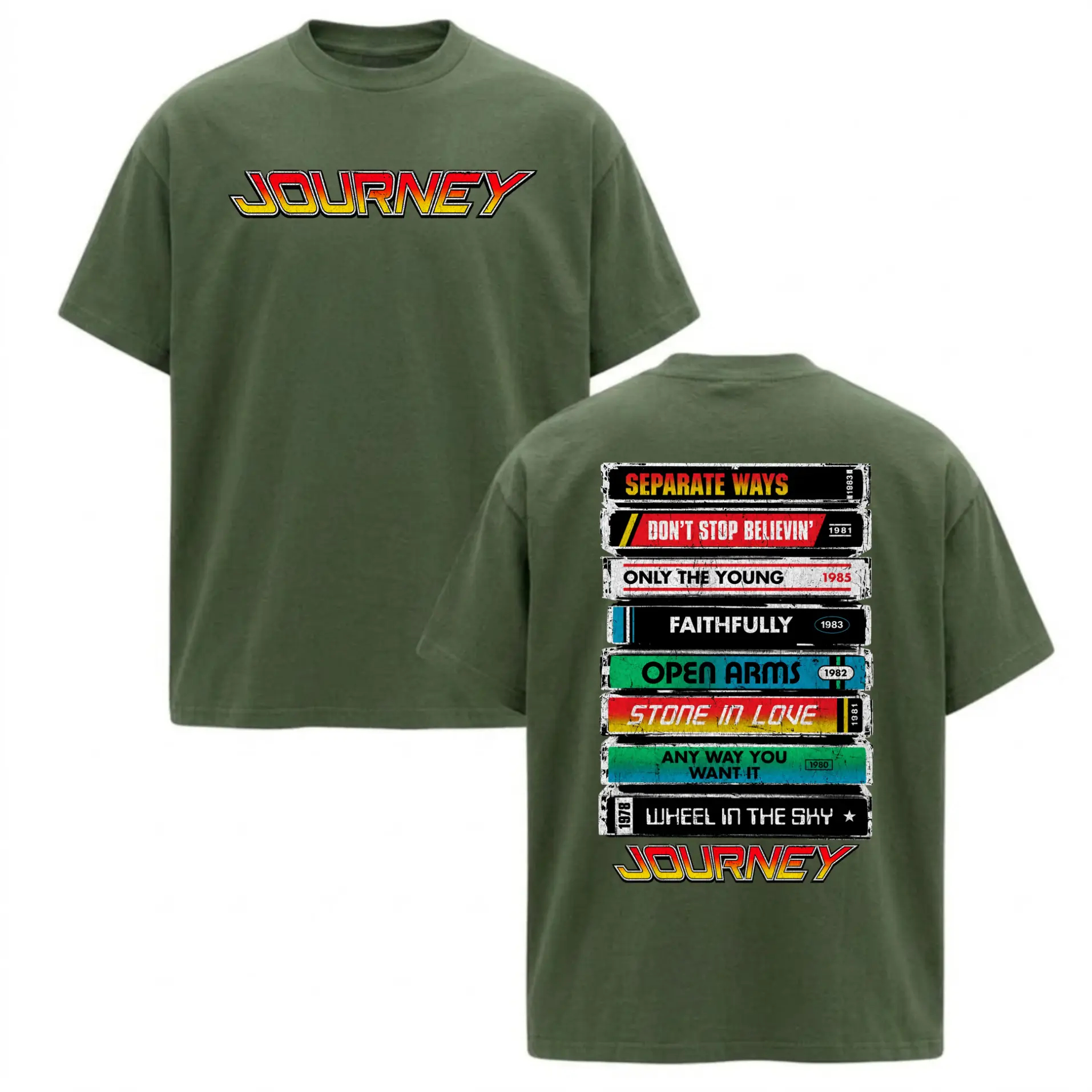 Retro Rock Band Cassette Tape Greatest Hits Graphic T‑Shirt