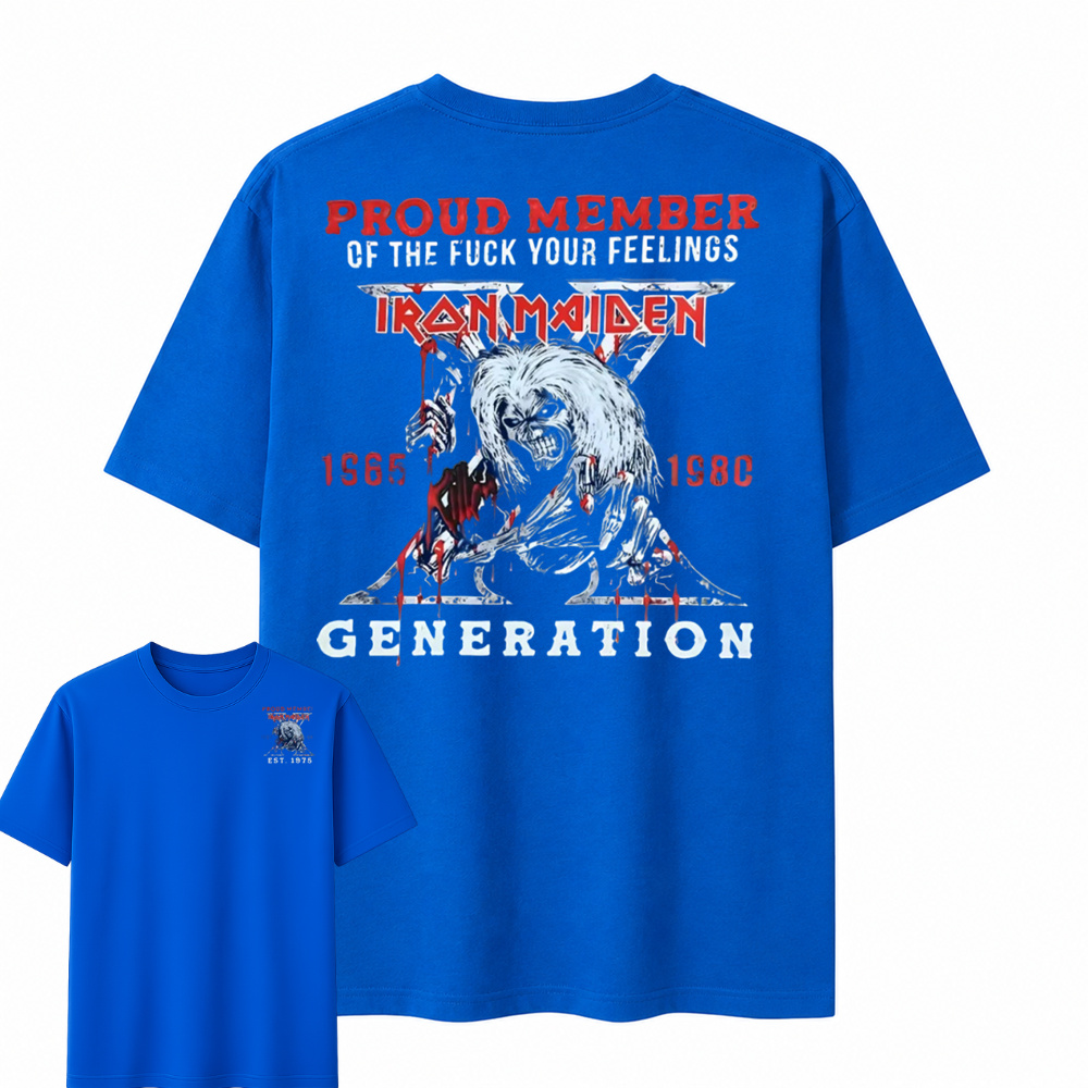 Vintage Rock Band Graphic Tee Double Sided Print Retro Music Fan T-Shirt