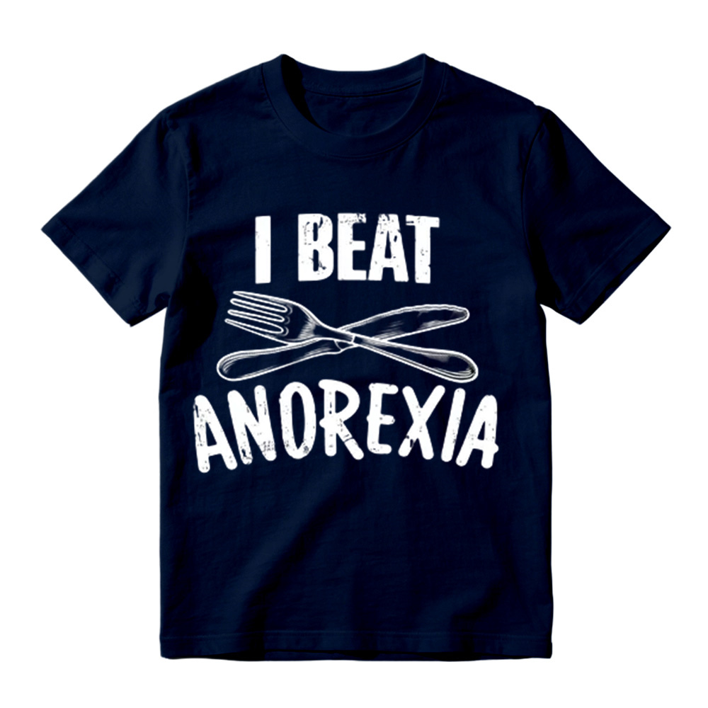 I Beat Anorexia Novelty Graphic T-Shirt