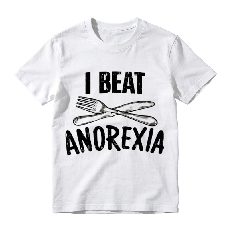 I Beat Anorexia Novelty Graphic T-Shirt