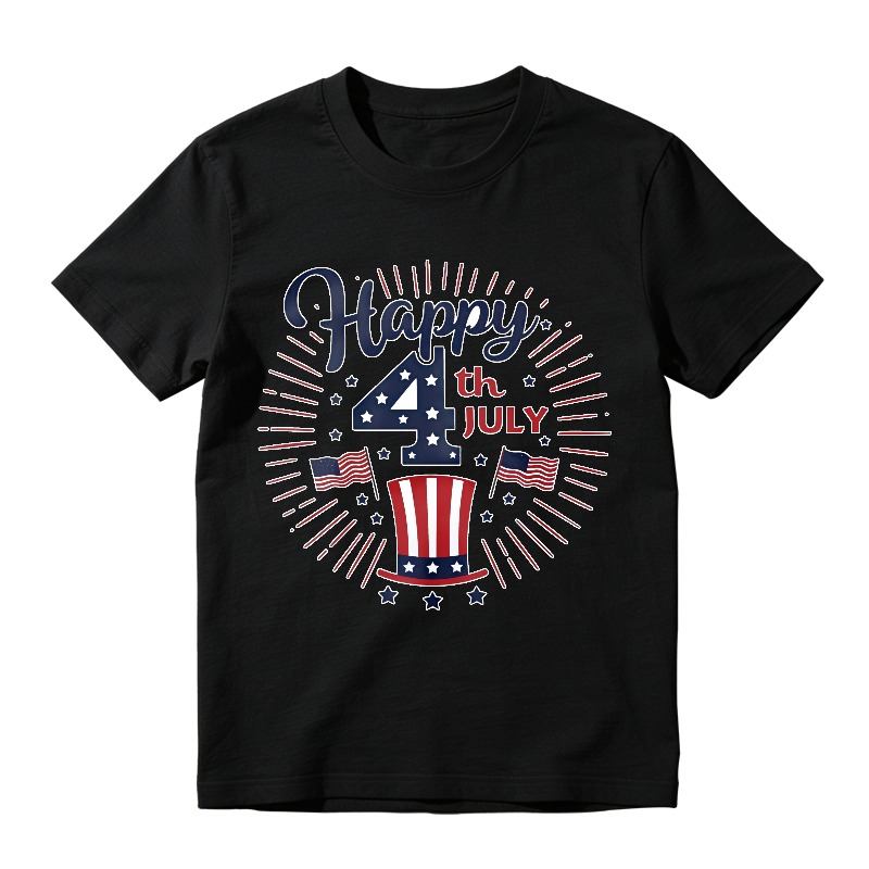 Happy 4th July American Flag Patriotic Design Unisex Classic T-shirt