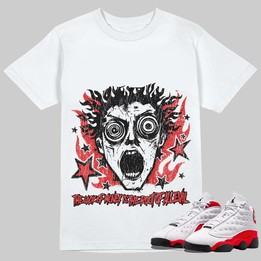 AJ 13 Chicago True Red Cherry T-Shirt Root of Evil Graphic
