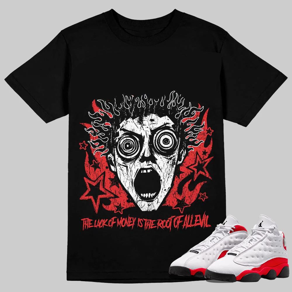 AJ 13 Chicago True Red Cherry T-Shirt Root of Evil Graphic