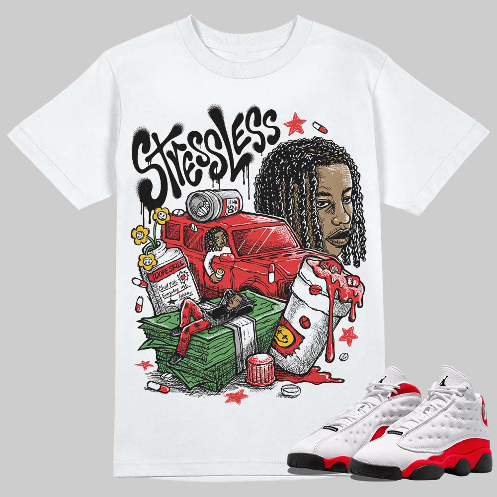 AJ 13 Chicago True Red Cherry T-Shirt Stressless Graphic