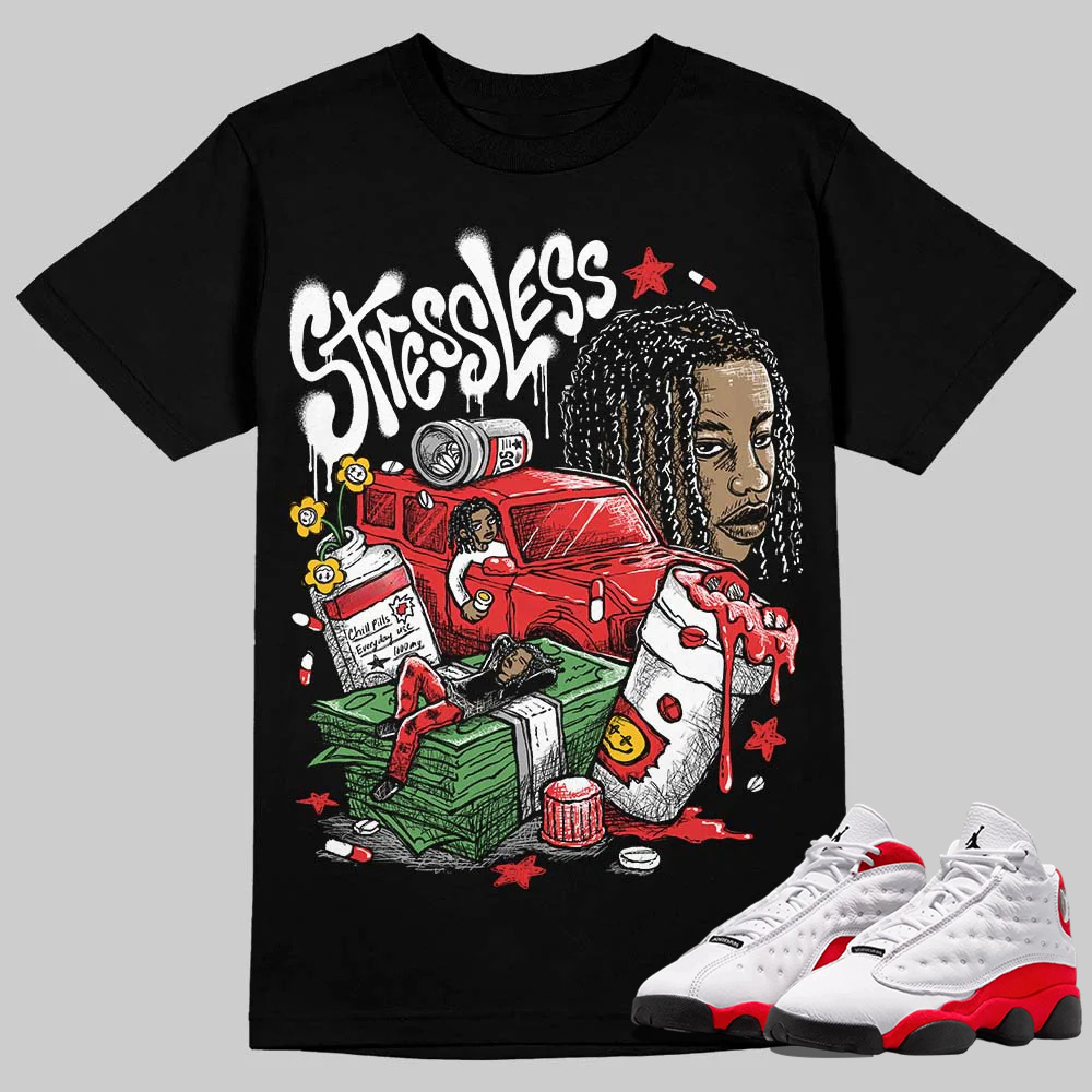 AJ 13 Chicago True Red Cherry T-Shirt Stressless Graphic